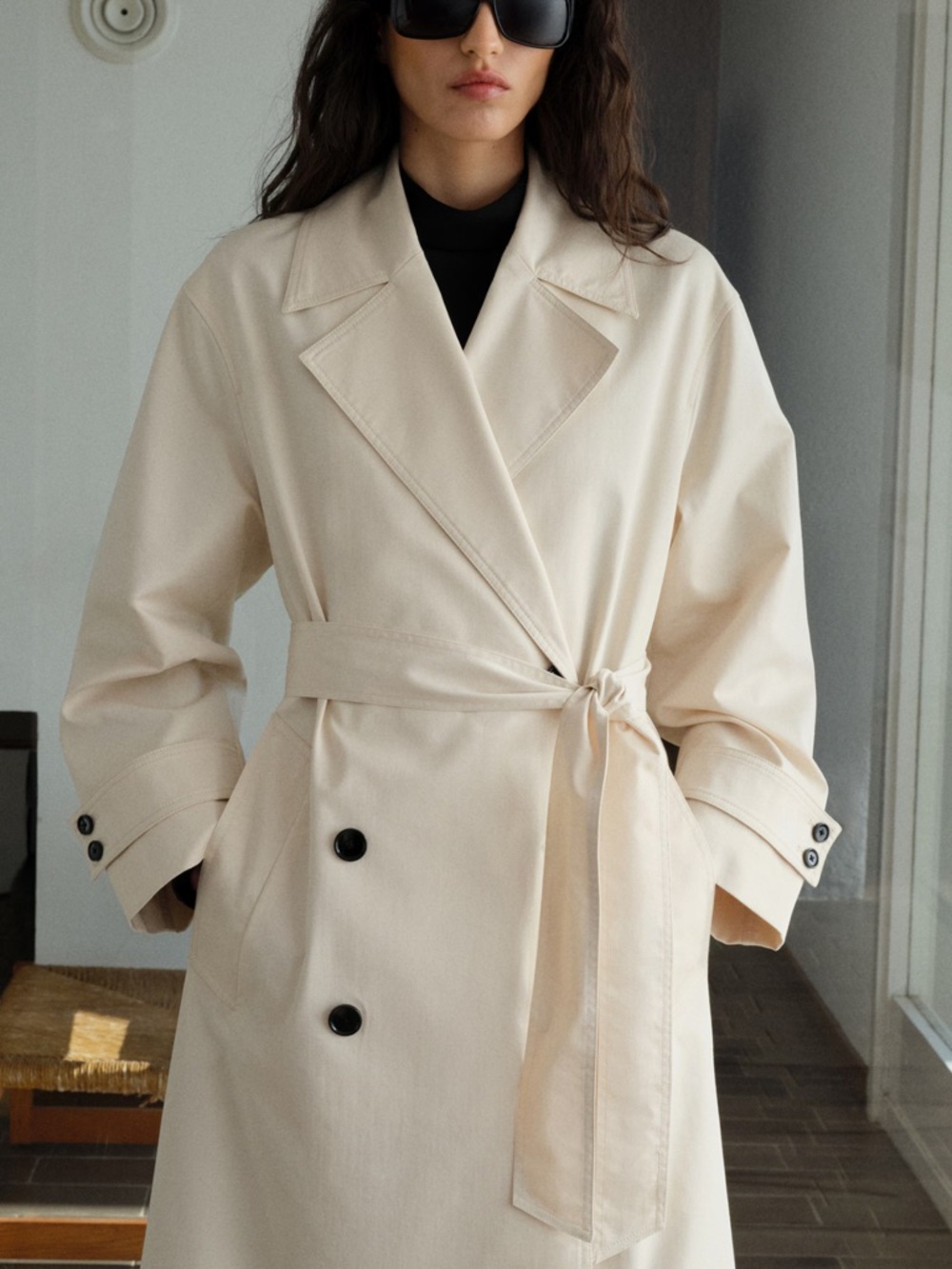 Mango Cream Double-Breasted Belted Trench Coat NWT Small SOLD OUT